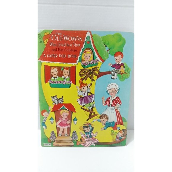 Vintage Saalfield The Old Woman Who Lived in a Shoe Uncut Paper Dolls Book - Picture 2 of 7